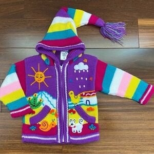 Colorful Knit Children's Hoodie